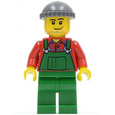 cty326 Overalls Farmer Green, Dark Bluish Gray Knit Cap 